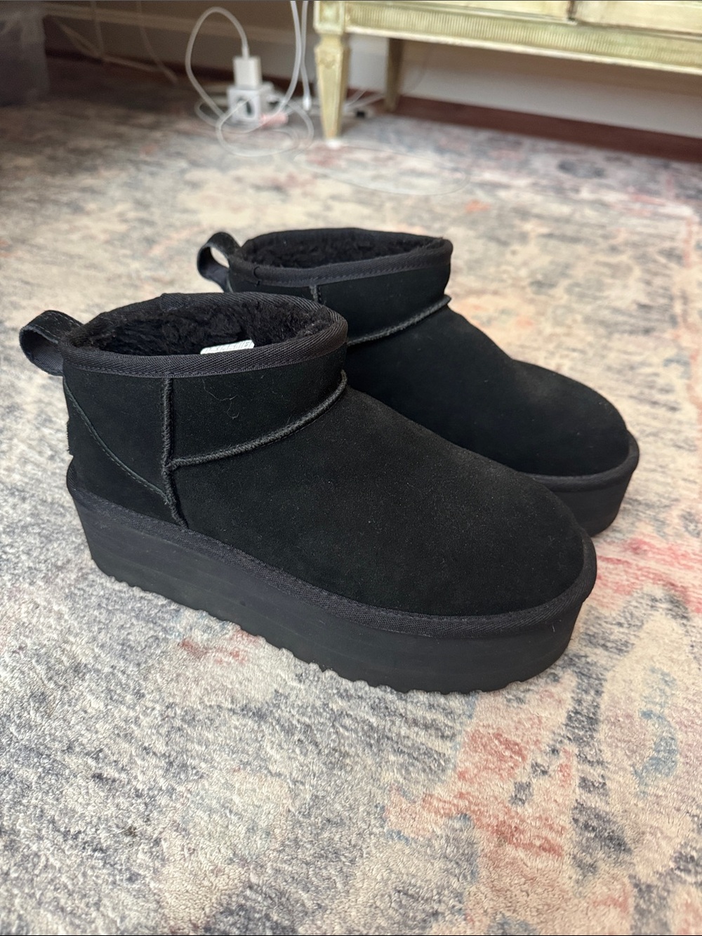 UGG Black Classic Ultra Mini Platform boots